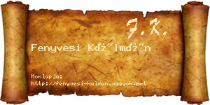 Fenyvesi Kálmán névjegykártya