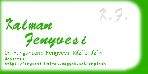 kalman fenyvesi business card